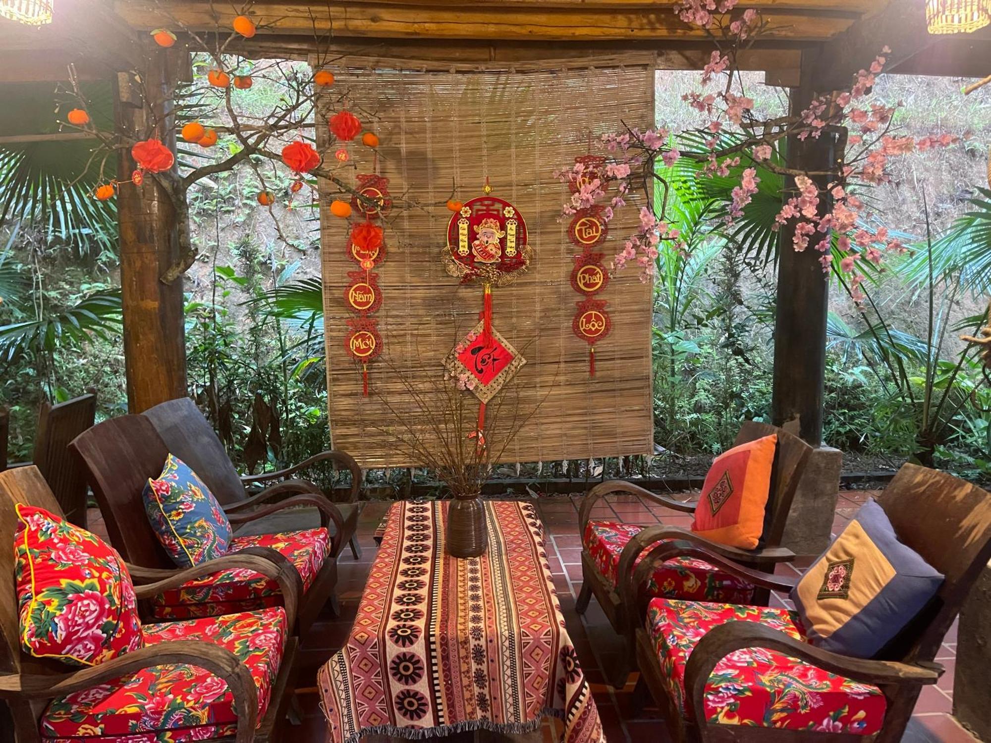 Vu Linh Palm House Homestay - Bungalow Yen Bai Exterior photo
